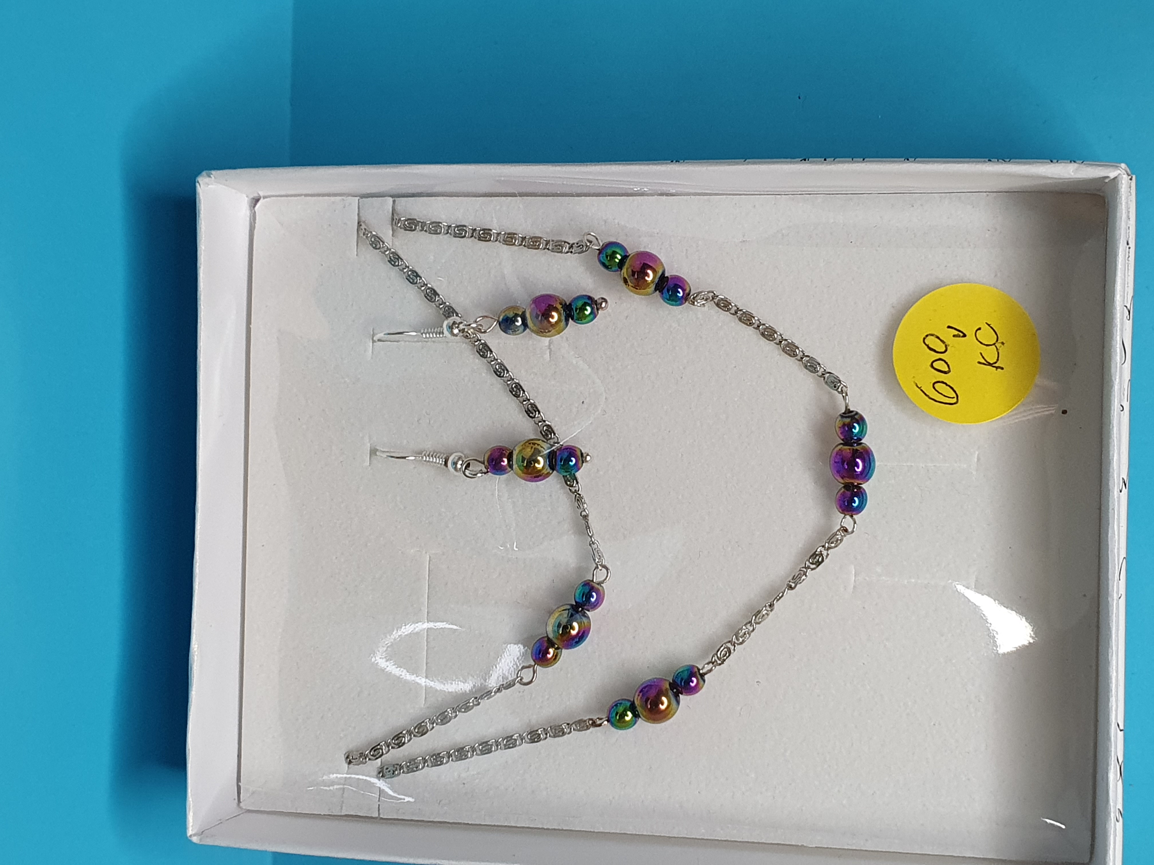 Set náhrdelník, náramek a náušnice s duhovým Hematitem. Cena 600 Kč
